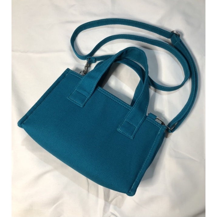 Preloved Gladsome Glee Mini Canvas Bag Turquoise