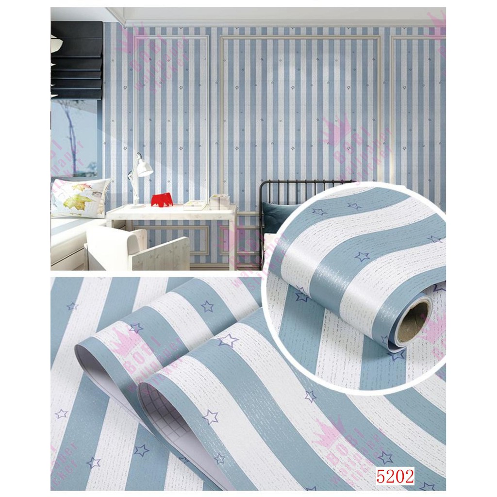 Wallpaper Dinding Sticker Motif Garis Bintang 5202 -  Wallpaper Termurah