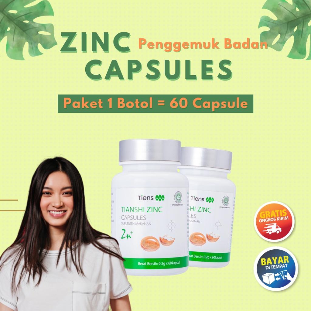 Zinc Capsules Suplemen Penggemuk Badan Terlaris Tiens Obat Menambah Berat Badan Herbal Ampuh Murah