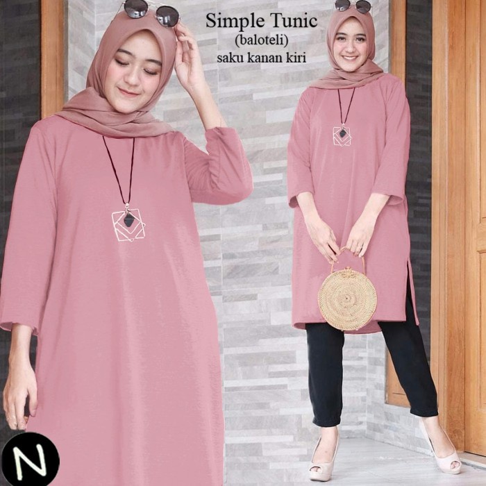 Atasan Wanita FASHION Kotak Polos Muslim KEKINIAN Import Z5K1 Kemeja Murah Baju Bahan Adem Tunik Kor