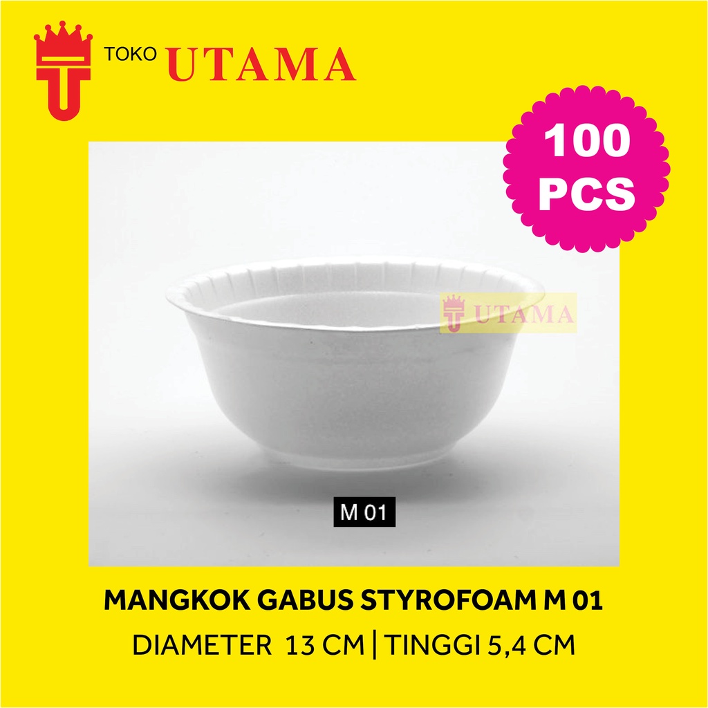 (100pcs) M 01 Mangkok Makan Styrofoam Gabus
