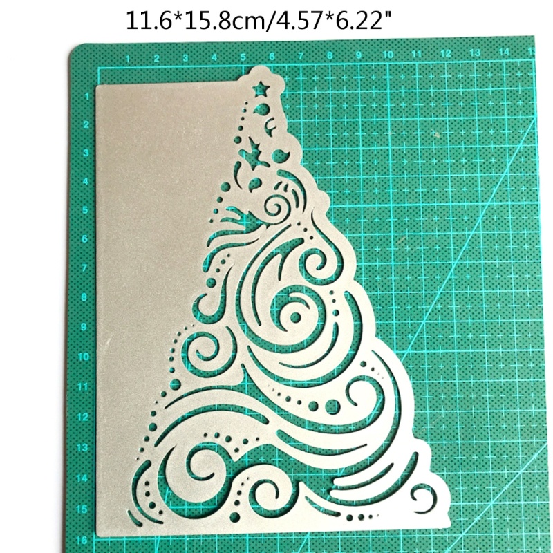 Cetakan Stensil Cutting Dies Motif Pohon Natal Bahan Metal Untuk Scrapbook / Craft DIY