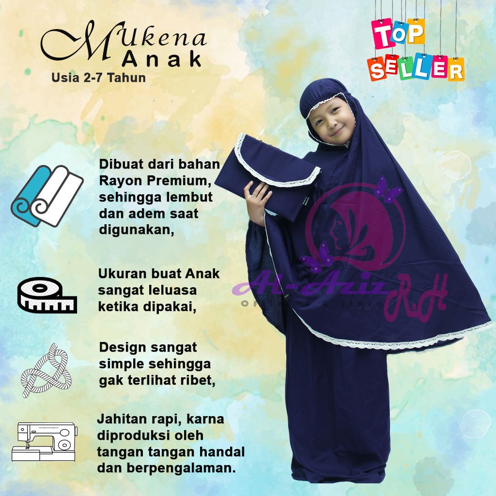 Mukena Syahira Series AL-AZIZ R.H Traveling Anak Usia 2 Sampai 7 Tahun