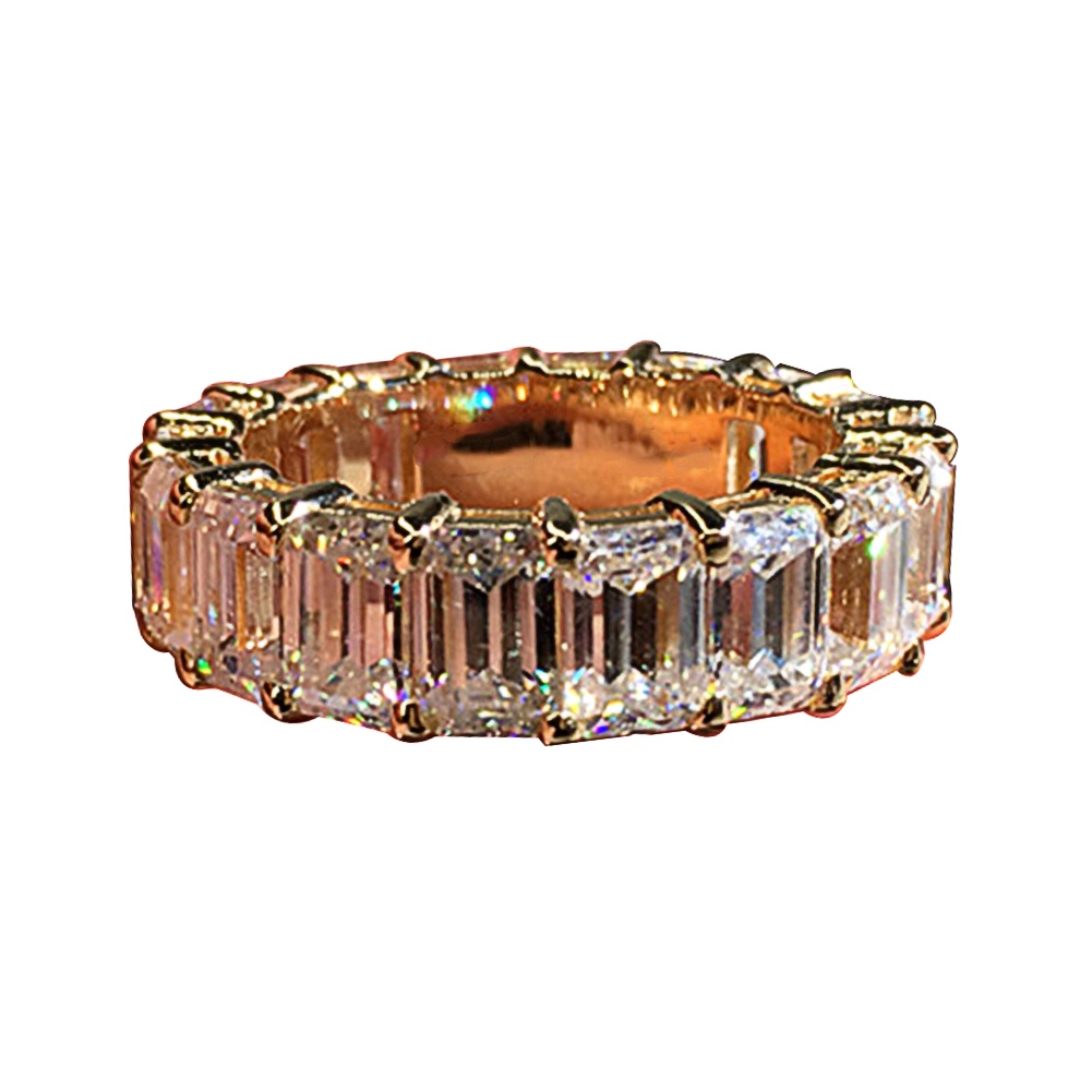 Hu Hu Hu Hu Hu Alat Bantu Pasang Kacamata♡ Cincin Pernikahanpertunangan Hias Cubic Zirconia Bentuk Persegi Panjang Gaya Mewah Untuk Wanita