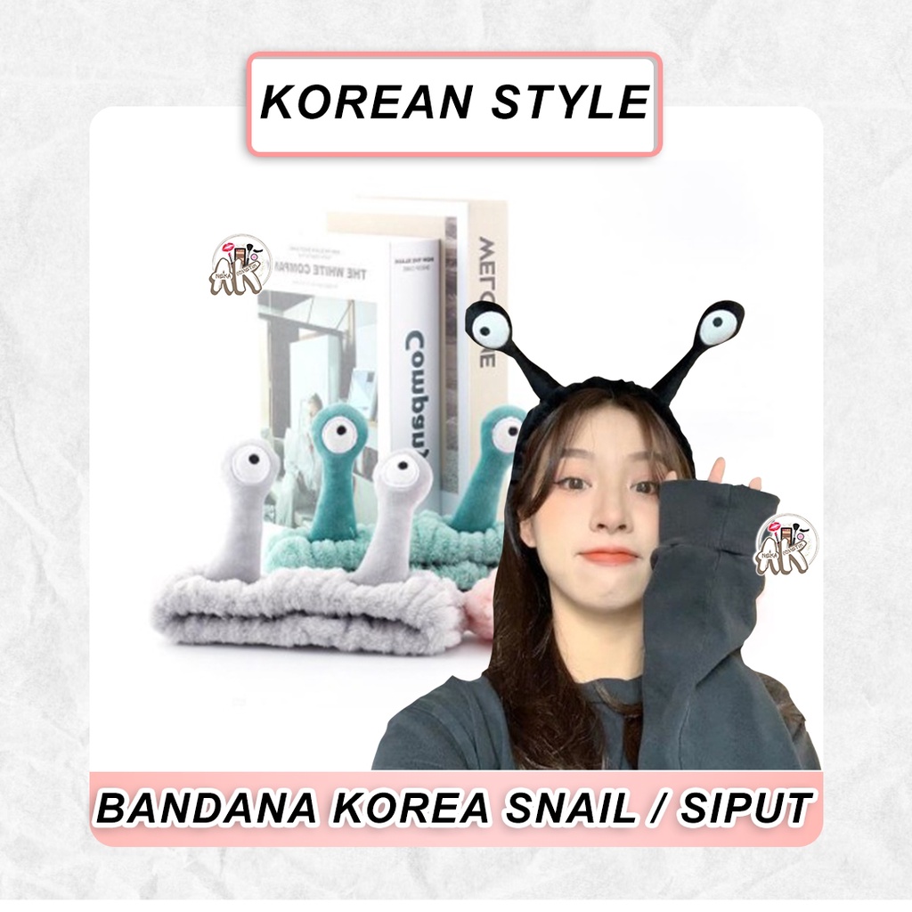 BANDANA MANDI KOREA MOTIF SIPUT LUCU / BANDANA KOREA BANTUK SIPUT / SNAIL