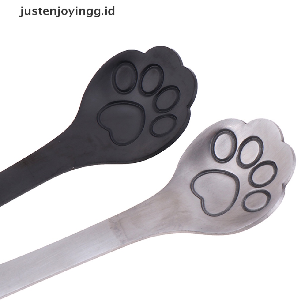 1pc Sendok Aduk Kopi / Dessert Bentuk Cakar Kucing Bahan Stainless Steel