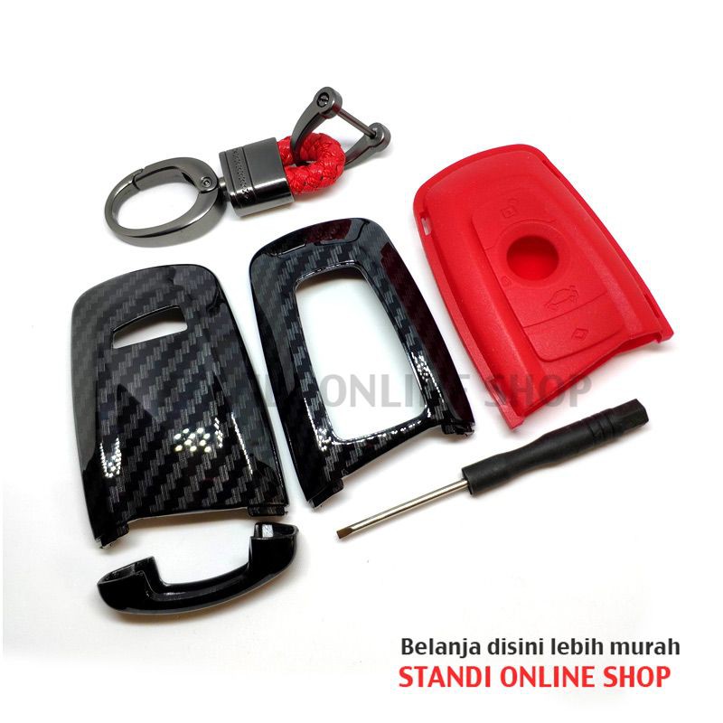 Cover Smartkey Sarung Kunci Remote BMW Seri 3 5 7 F Series Merah