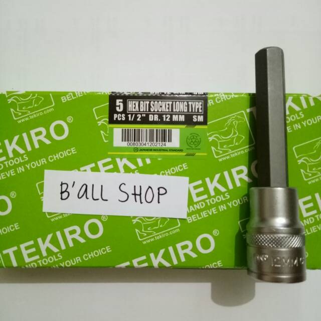 Hex Bit Socket 1/2&quot; 12 mm x 100 mm Tekiro