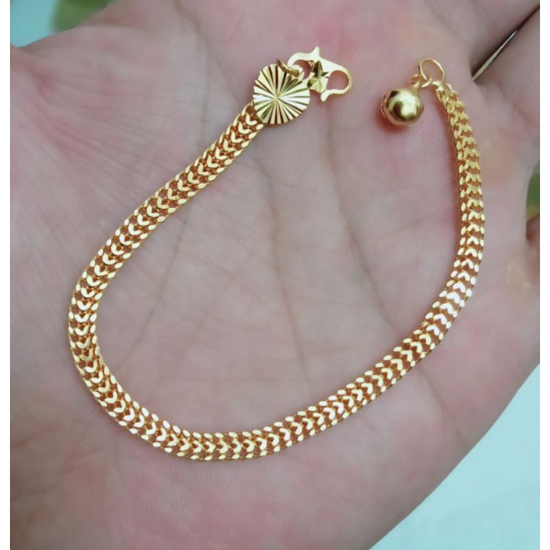 Gelang tangan xuping motif tikar uk17cm warna 24K