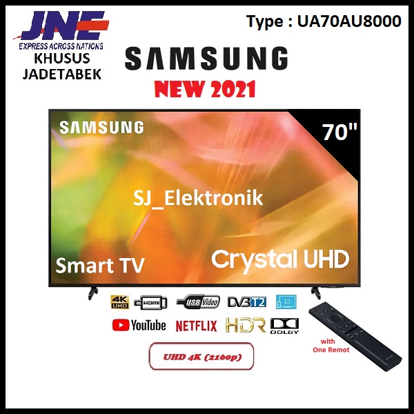 LED TV Samsung 70 Inch UA70AU8000 - 70AU8000 Crystal UHD SmartTV HDMI