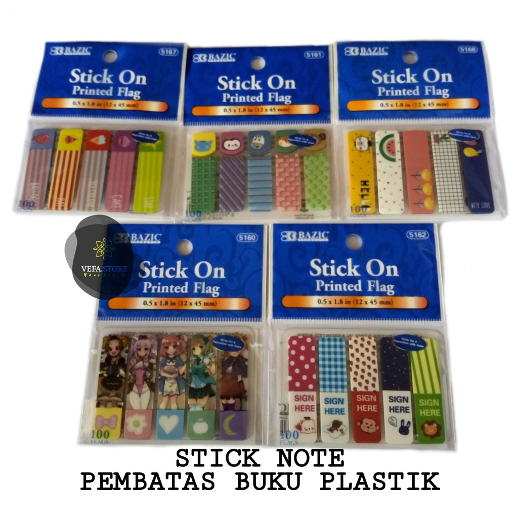 

[COD] STICK NOTE / Pembatas buku plastik - STICK ON BAZIC