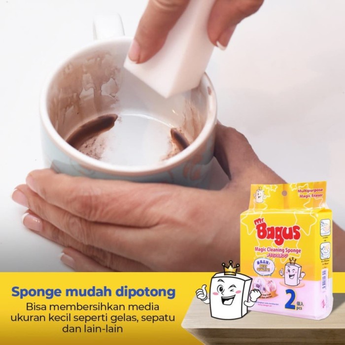 Mr. Bagus Magic Sponge 1 S Spon Ajaib Serbaguna Cuci Tanpa Sabun