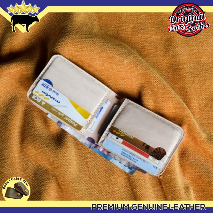dompet kulit asli bahan vegtan nabati leather goods bifold wallet