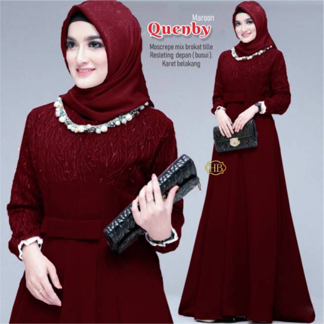 GAMIS BROKAT TILLE BAJU MUSLIM GAUN PAKAIAN WANITA KEBAYA BATIK