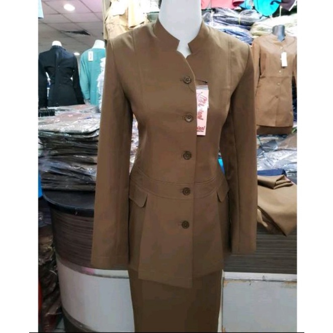 Seragam Dinas wanita Blazer Aceh pemda seragam keki PNS ASN khaki seragam coklat tua