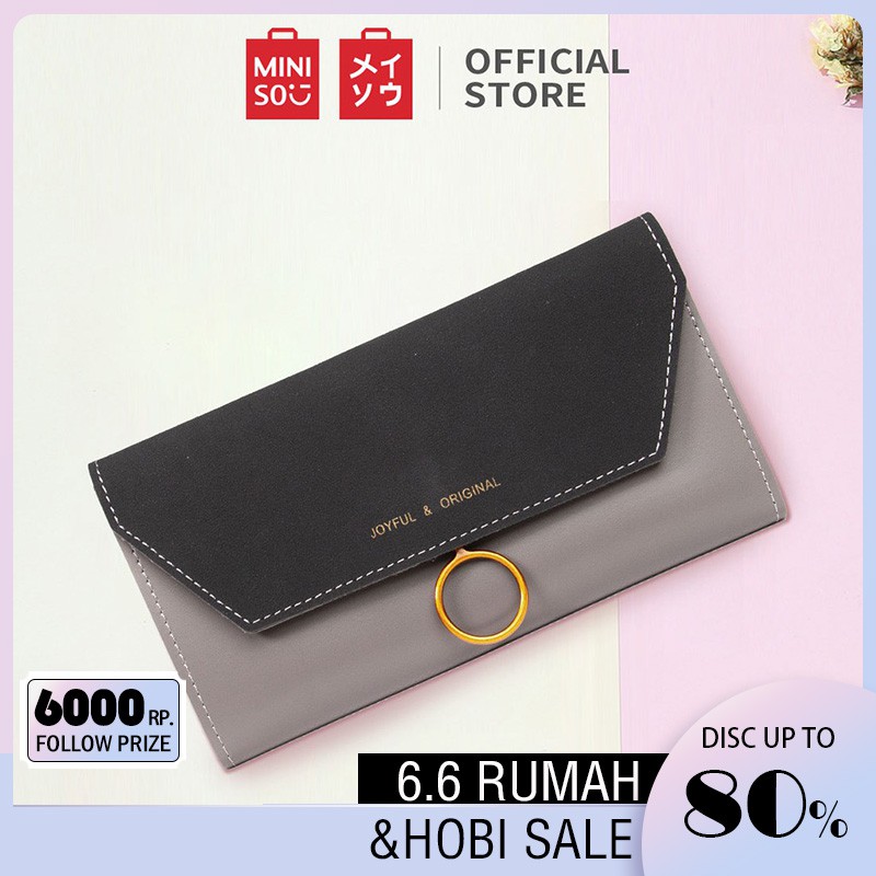 MINISO Dompet  Wanita  Panjang Wallet Simple  Vintage Elegant  