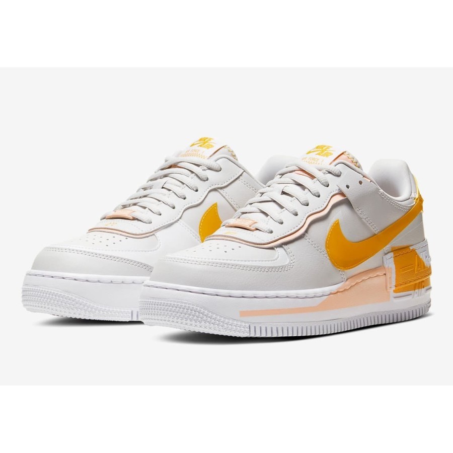 NIKE Air Force 1 Shadow White Grey Yellow Pollen Rise