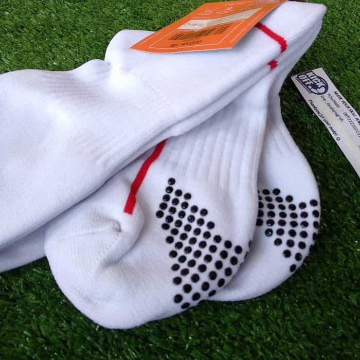 KAOS KAKI FUTSAL / BOLA ORTUSEIGHT HELIOS FB SOCKS - WHITE/ORTRED