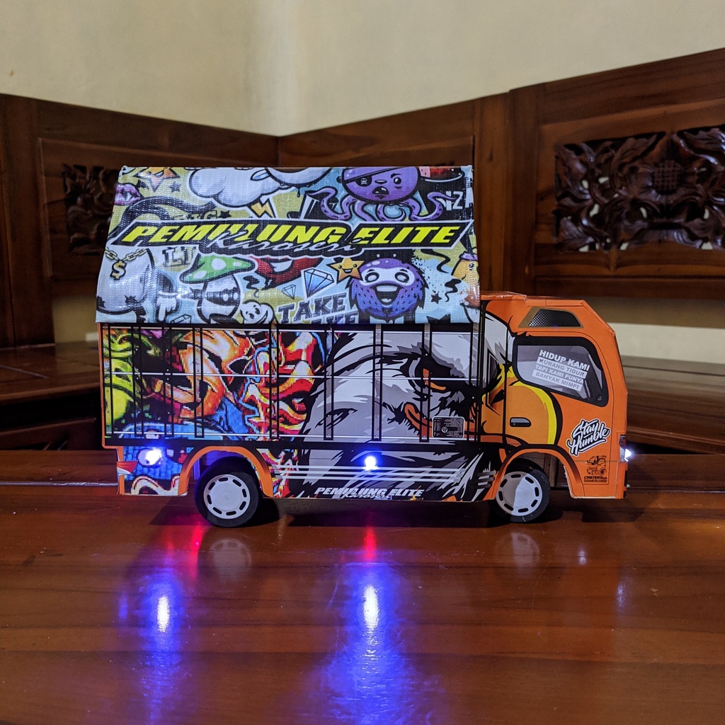 PROMO MINIATUR TRUK MURAH OLENG LAMPU TERPAL BISA BELOK MAINAN ANAK GARUDA INDO  ukuran 30 cm full variasi terpal dan lampu