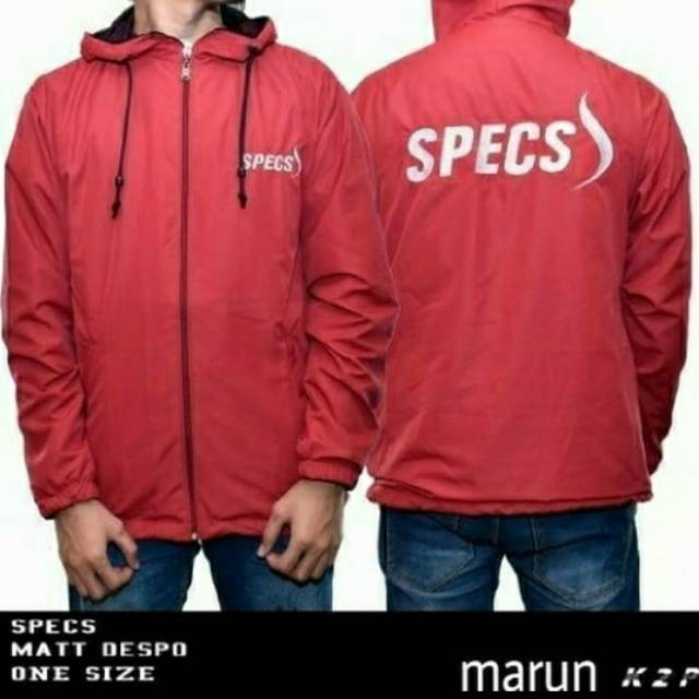 JAKET PARASUT SPECS MERAH-ABU TUA-HITAM