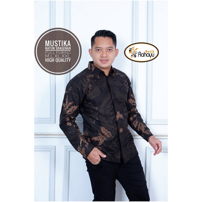BATIK PREMIUM MUSTIKA KEMEJA BATIK SOLO PRIA LENGAN PANJANG LAPIS FURING ATASAN PREMIUM MODERN KOPRI