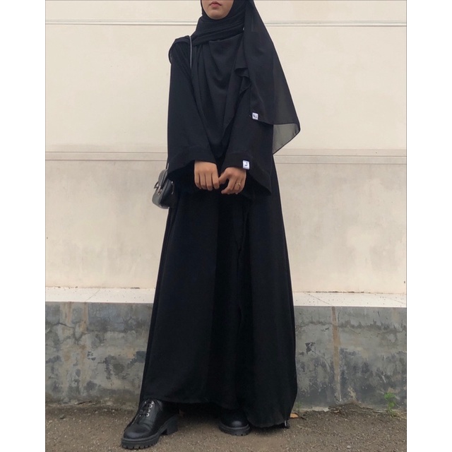 Basic Turkey Abaya by zakiyyah Black Jetblack Eksklusif