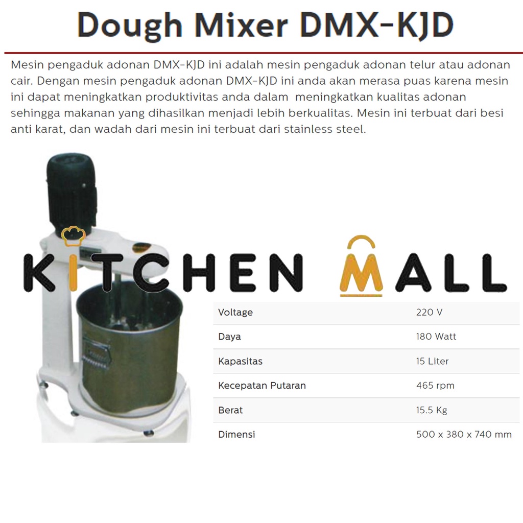 FOMAC DMX-KJD Dough Mixer - Mesin Kocok Telur - Mixer Adonan Roti Kue