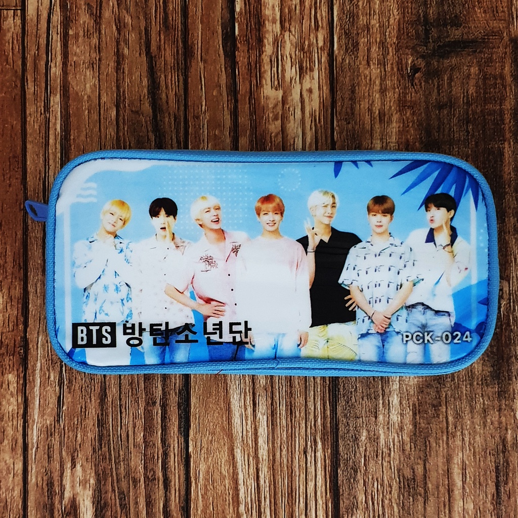 KOTAK PENSIL BT21 KPOP / TEMPAT ALAT TULIS BT21 TERLARIS-K.P - BTS BIRU - B