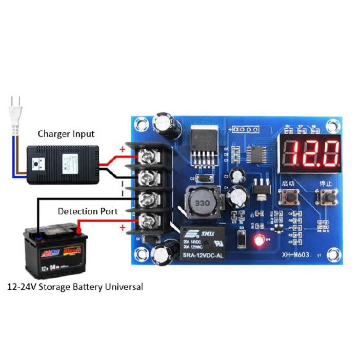 Modul Charger Battery Charging Control Module for 12-24V Storage Battery XH-M603