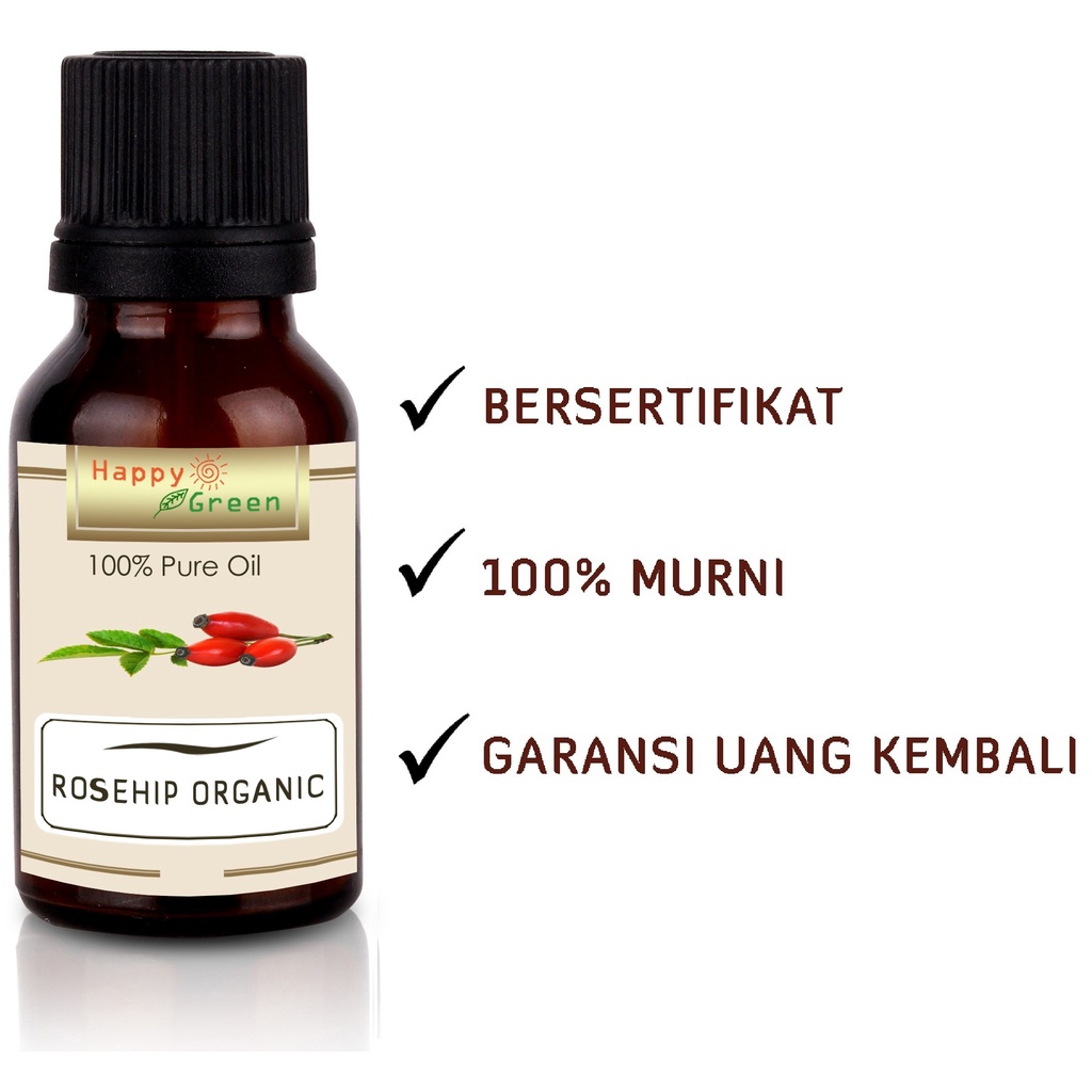 Happy Green ORGANIC Rosehip Seed Oil - Minyak Biji Rosehip Organik