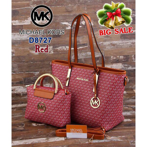 New arrival Tas wanita 2in1 branded impor batam merek Bag MK D8727 murah promo