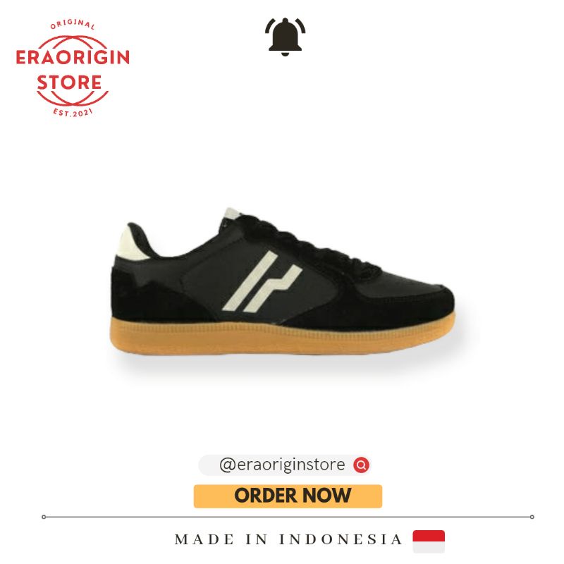 Sepatu Pria Sneakers Piero Espana Black Grey Gum Original