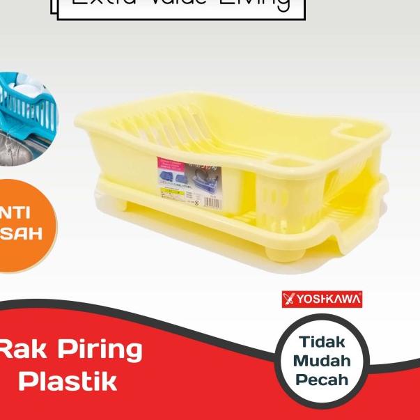 ☆ YOSHIKAWA Rak Piring Plastik EVL-RP-08-KUNING ۞