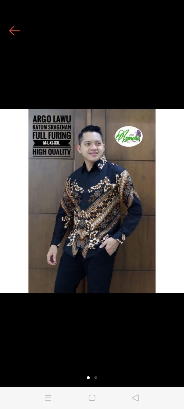Kemeja Furing Argo Lawu Batik Pria Kemeja Batik Modern Pria Lengan Panjang Dan Lengan Pendek