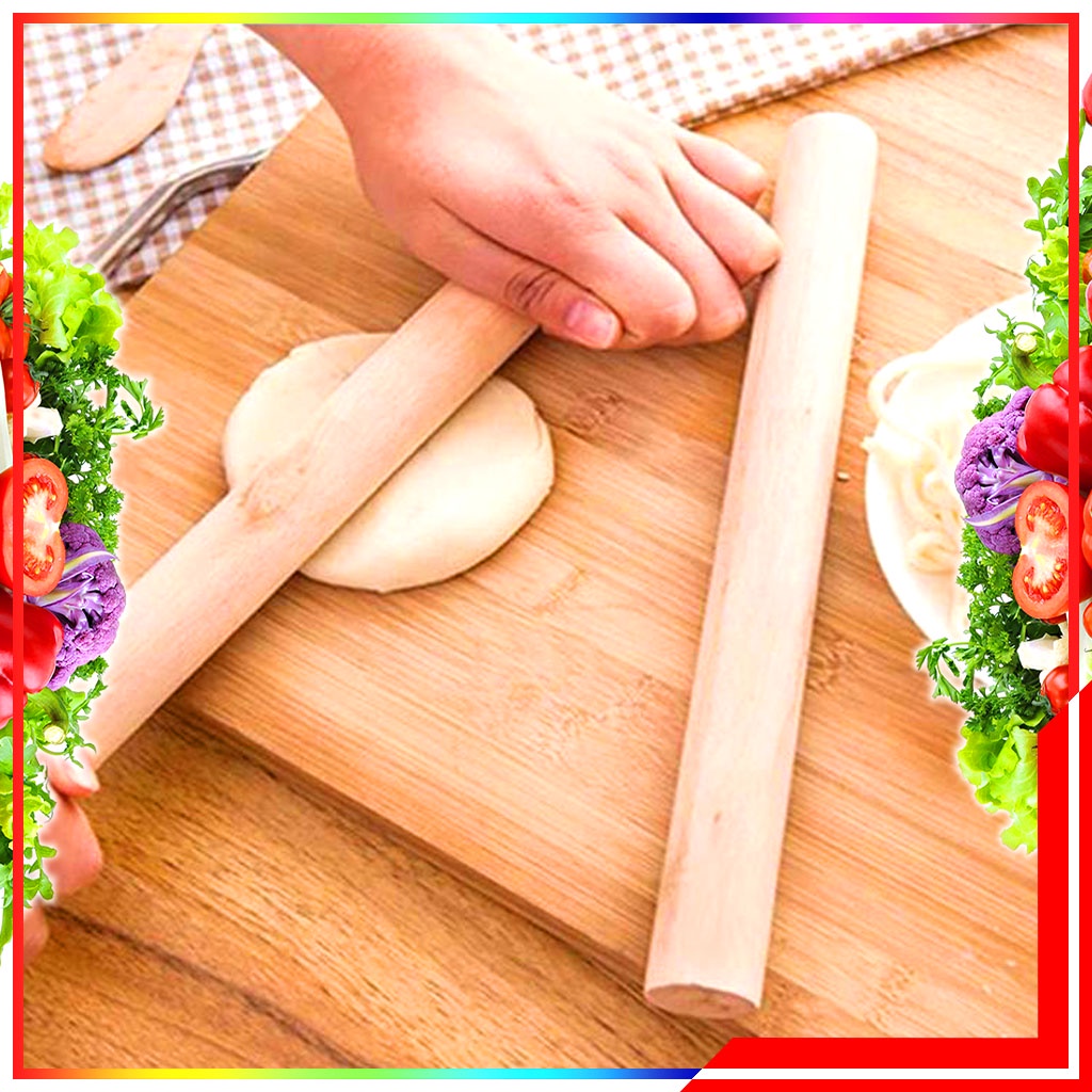 Rolling Pin Kayu 30 cm / Rolling Pin Kue Gulung Adonan / Rolpin / Roll Pin Perata Adonan