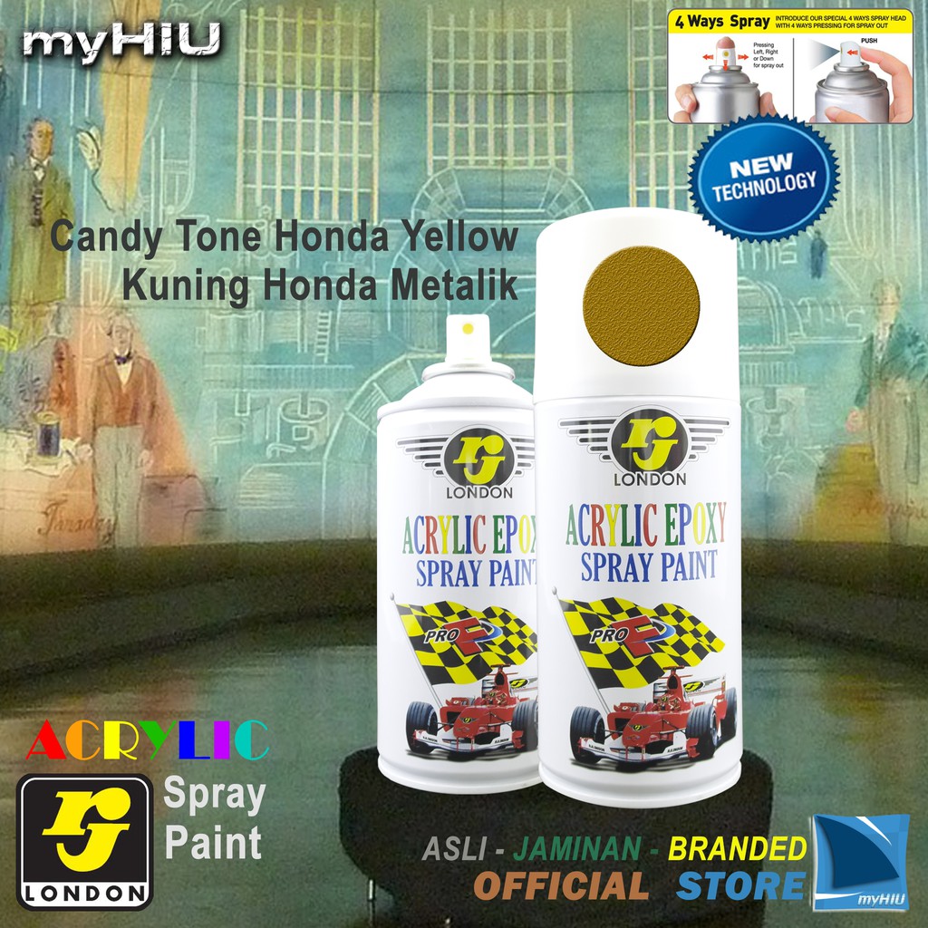 Cat Semprot Kuning Honda Metalik 150 ~ 300 cc / CTM Honda Yellow Spray Paint RJ LONDON