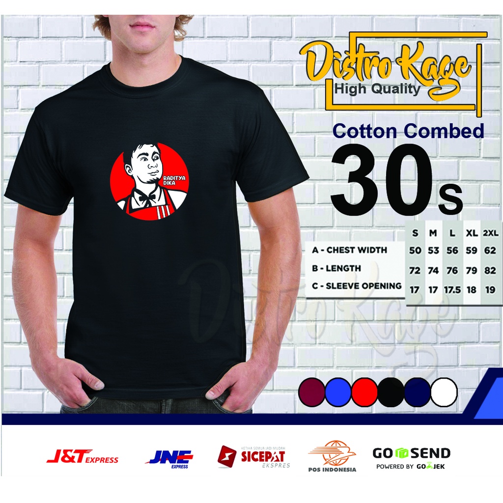 Baju Desain Keren Kaos Pria Raditya Dika Ukuran Dewasa Unisex Cotton Combed 30s Distro Kage