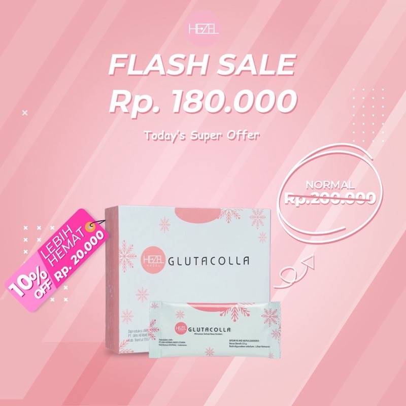 HEZEL COLLAGEN DRINK/ MINUMAN COLLAGEN/ PEMUTIH BADAN/ NOERA COLLAGEN / COLLAGEN GLUTACOLLA