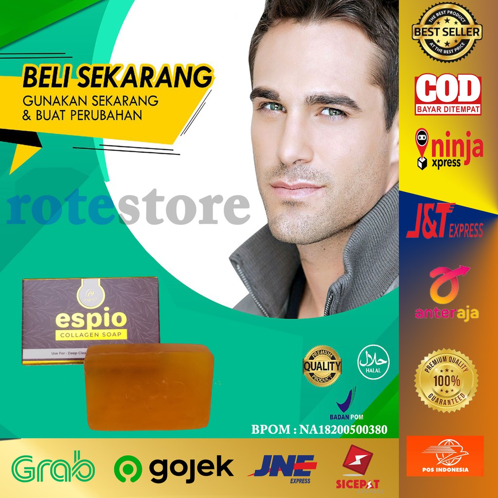 #ESPIO Sabun Pemutih Badan Pria - Sabun Pemutih Wajah Pria BPOM 60gr