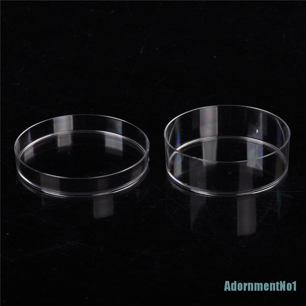 (Adornmentno1) 10pcs Piring Petri Dish Steril Bahan Plastik Polystyrene Ukuran 35x15mm