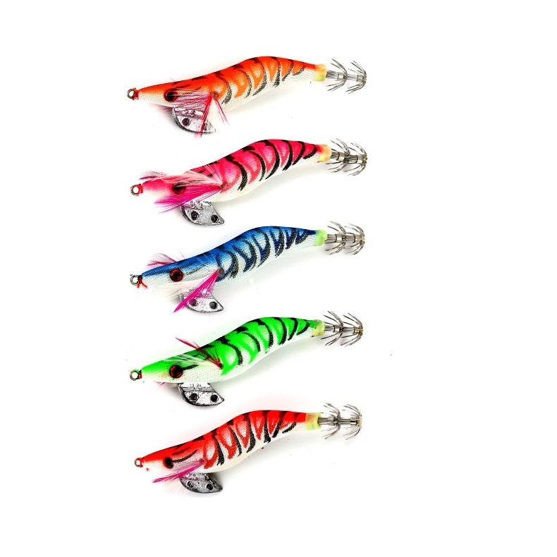 5Pcs Shrimp Fishing Lure Umpan Pancing Udang Cumi Swimbait Bass Wobbler Ikan Bass Wobbler Bait