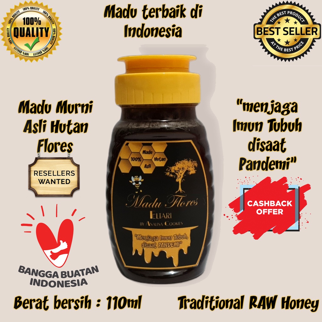 

Madu hitam hutan flores asli by analisa 110ml