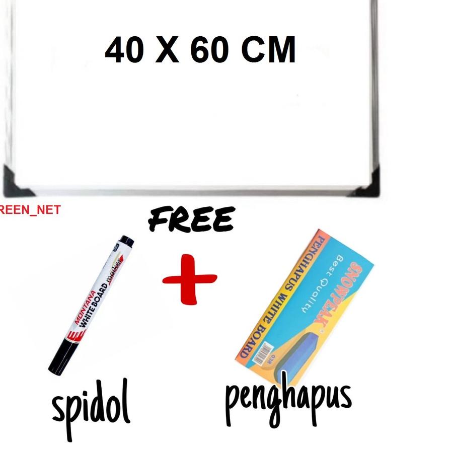 

つ Papan Tulis Spidol dan Kapur Whiteboard / Blackboard Ukuran 40X60 (FREE SPIDOL DAN PENGHAPUS) ₵
