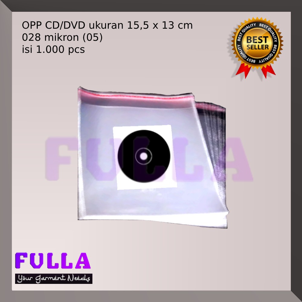 OPP CD/DVD Ukuran 15,5 X 13 cm 028 Micron (05) Isi 1000 Pcs