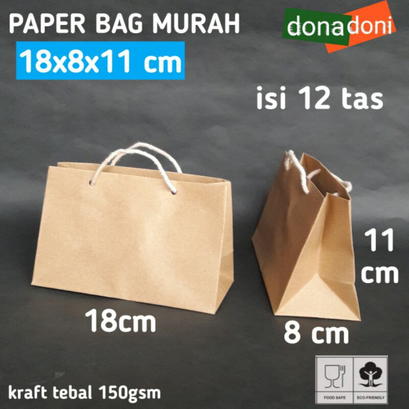 

isi 12 paperbag kosmetik 18x8x11 tas kertas murah paper bag kecil box gift kado souvenir