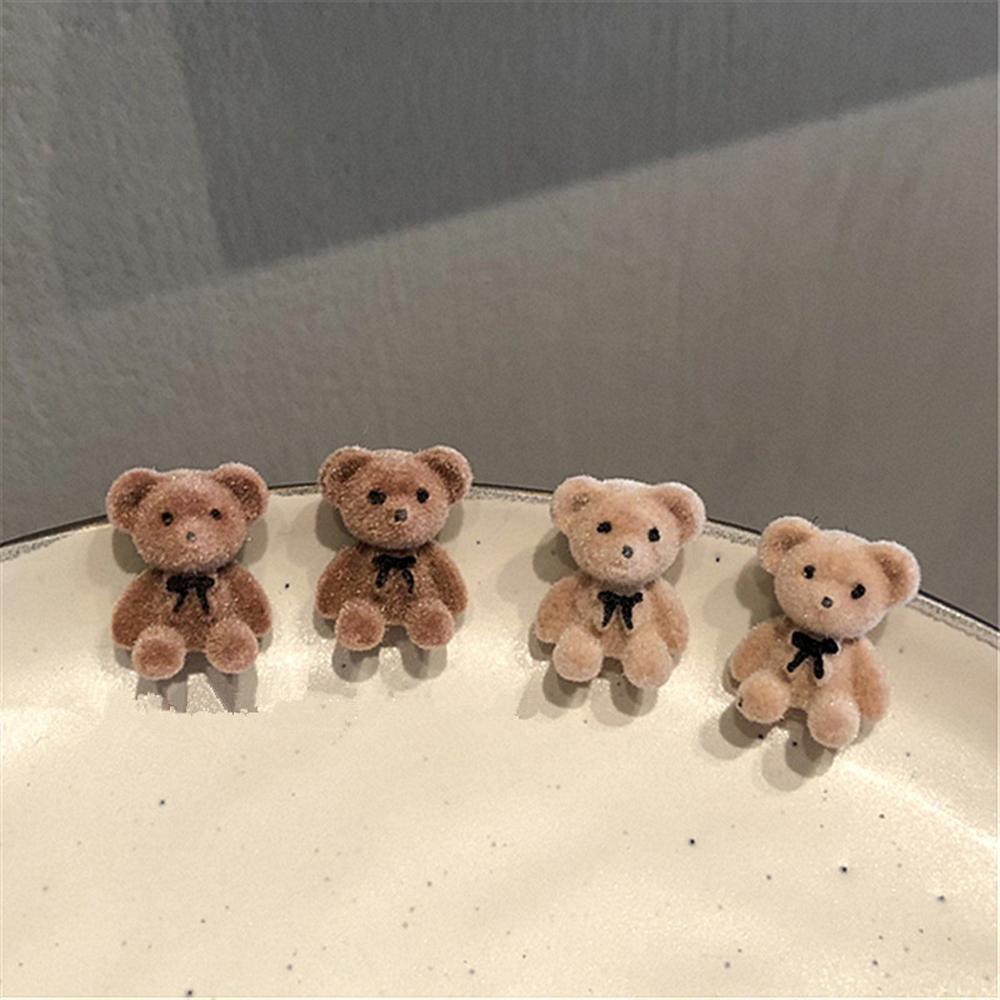 Needway Bear Stud Earrings Manis Trendi Potong Gadis Busur