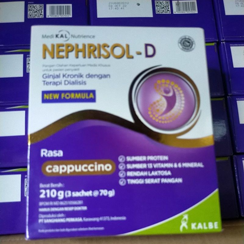 

Susu nephrisol D Rasa cappucino 210 g Untuk memenuhi protein pasien gagal ginjal kronik