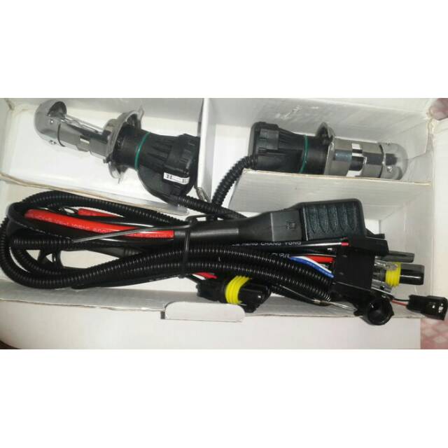 hid mobil H4 6000K dengan kabel setnya hid H4 6000k bisa hi low