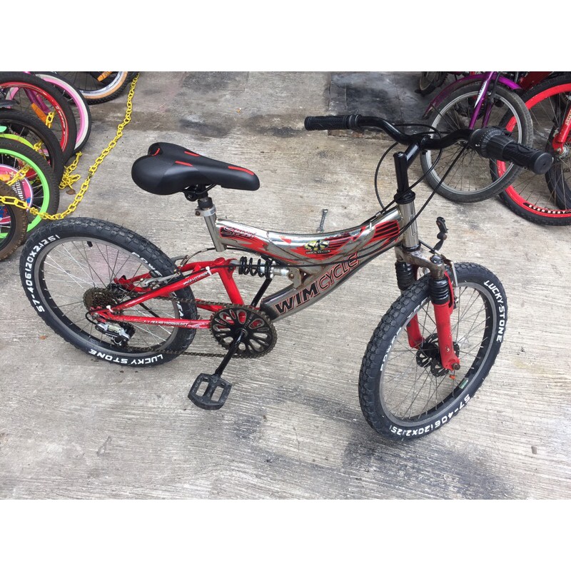 sepeda mtb 20 wimcycle fullsusp 6 speed
