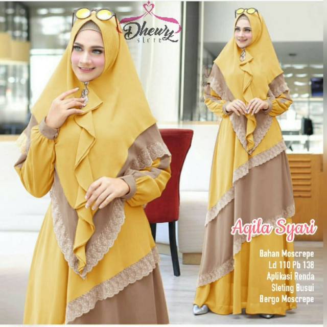Gamis set syari renda Aqila Syar'i by Dhewy